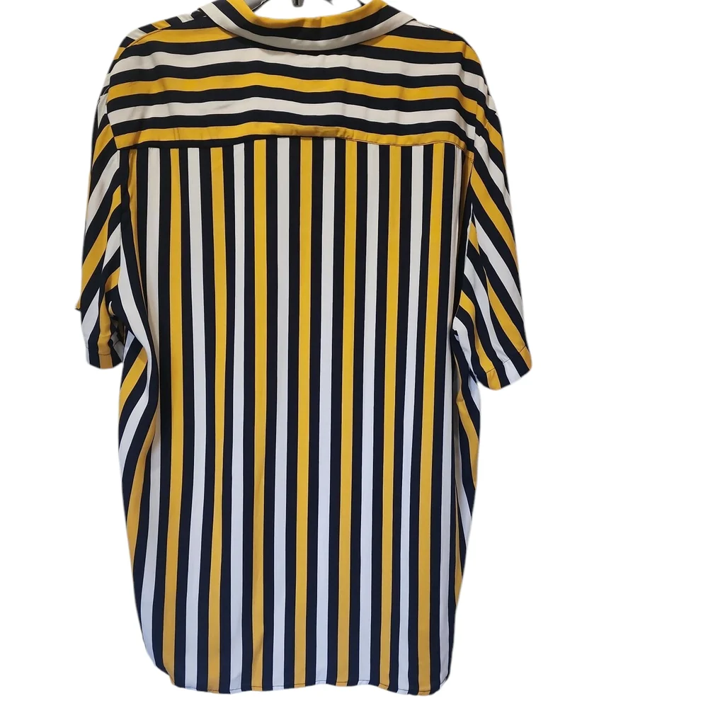 Striped Yellow and Black Men's Shirt - Picture 2 of 6